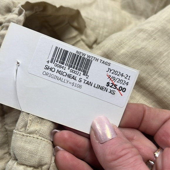 Michael Stars Paulette Tan Linen Shorts size XS - Picture 10 of 13